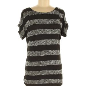 Love Rocks- Short Sleeve, Black Striped Top